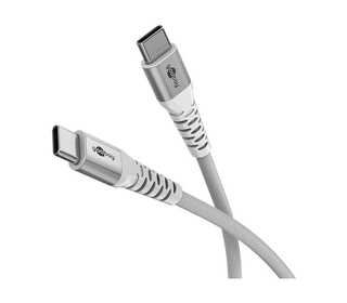Goobay KAB USB-C (ST-ST) 2m Verbindungskabel Textilmantel White câble USB USB 2.0 USB C