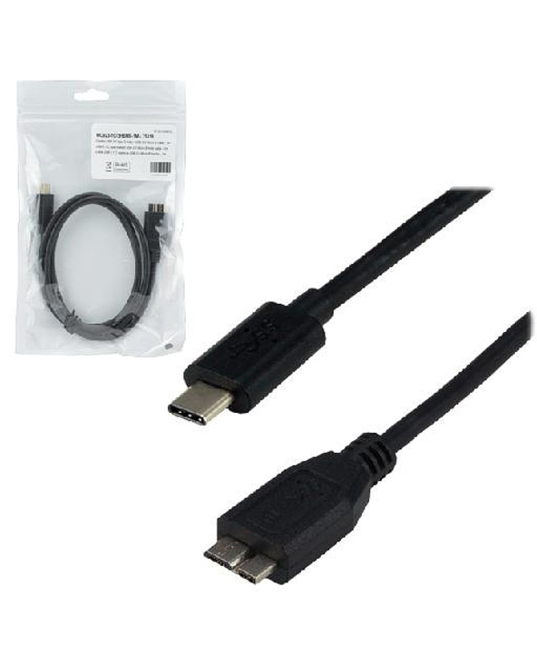 MCL MC923-1C/3HBME-1M câble USB USB 3.2 Gen 1 (3.1 Gen 1) USB C Micro-USB B Noir