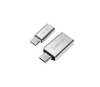 LogiLink AU0040 changeur de genre de câble USB 3.1 C USB 3.0 A, Micro USB 2.0 Aluminium