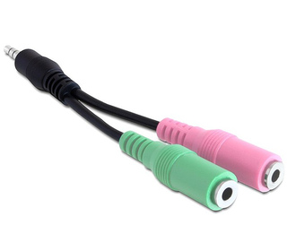 DeLOCK 3.5mm/2 x 3.5mm câble audio 0,12 m 3,5mm Multicolore