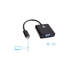 V7 Adaptateur USB-C(m) vers VGA(f) Noir