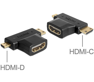 DeLOCK 65446 changeur de genre de câble HDMI-C / HDMI-D HDMI-A Noir