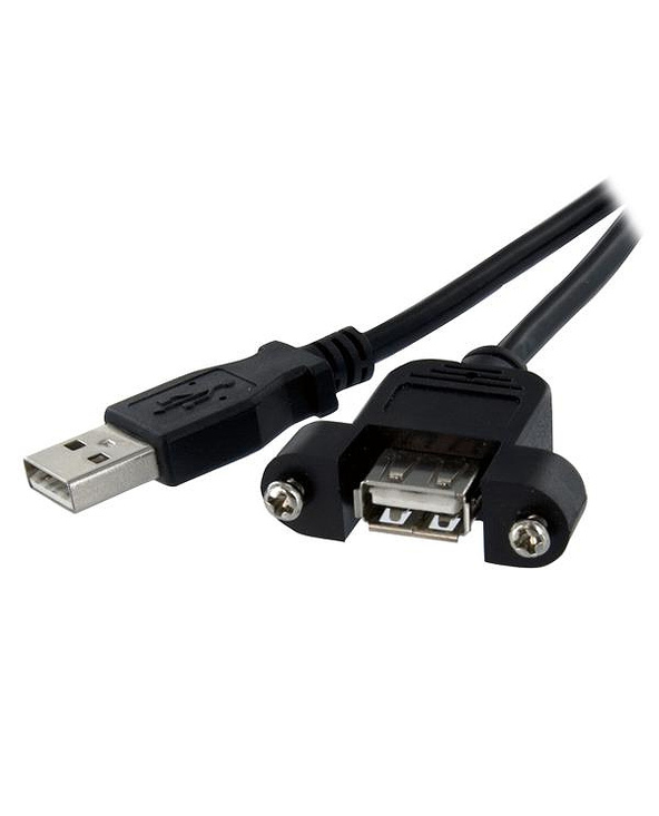 StarTech.com Rallonge de câble USB 2.0 à montage sur panneau / goulotte A vers A de 60cm - F/M - Noir