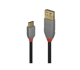 Lindy 36897 câble USB 0,15 m USB 2.0 USB A USB C Noir, Gris