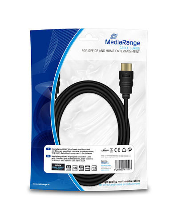 MediaRange MRCS155 câble HDMI 3 m HDMI Type A (Standard) Noir