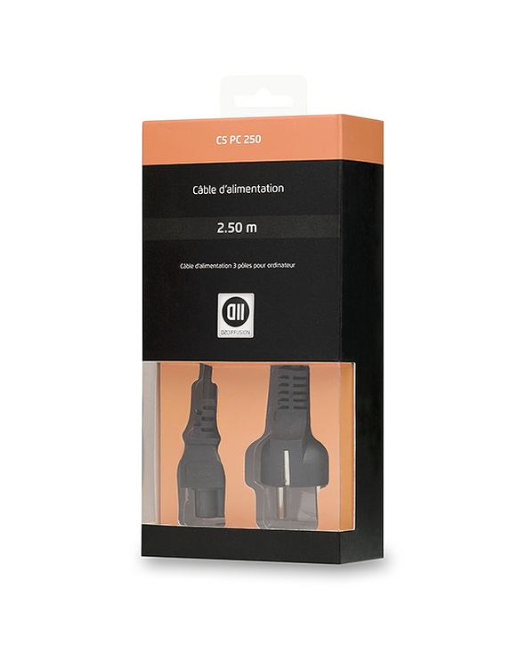 D2 Diffusion D2CSPC250 câble électrique Noir 2,5 m