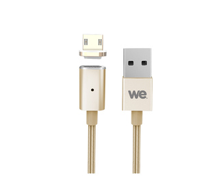WE WEUSBMICROMAG120O câble USB 1,2 m USB A Micro-USB A Or