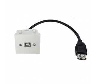 Neklan 2061691 câble USB 0,2 m USB 2.0 USB B USB A Noir, Blanc