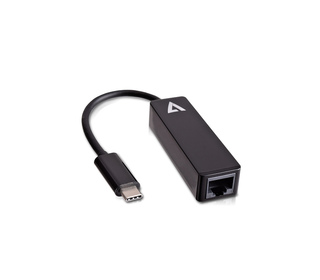V7 Adaptateur vidéo USB-C mâle vers RJ45 mâle, noir