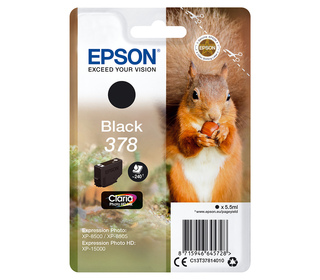 Epson Squirrel Singlepack Black 378 Claria Photo HD Ink