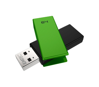 Emtec C350 Brick 2.0 lecteur USB flash 64 Go USB Type-A Noir, Vert