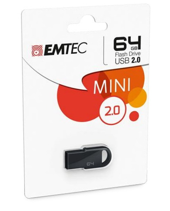 Emtec D250 Mini lecteur USB flash 64 Go USB Type-A 2.0 Noir