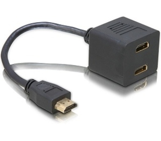 DeLOCK Adapter HDMI male to 2x HDMI female câble HDMI 0,2 m HDMI Type A (Standard) 2 x HDMI
