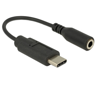 DeLOCK 65842 câble de téléphone portable Noir 0,14 m USB C 3,5mm