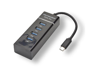 MCL USB3C-H114 hub & concentrateur USB 3.2 Gen 1 (3.1 Gen 1) Type-C 5000 Mbit/s Noir