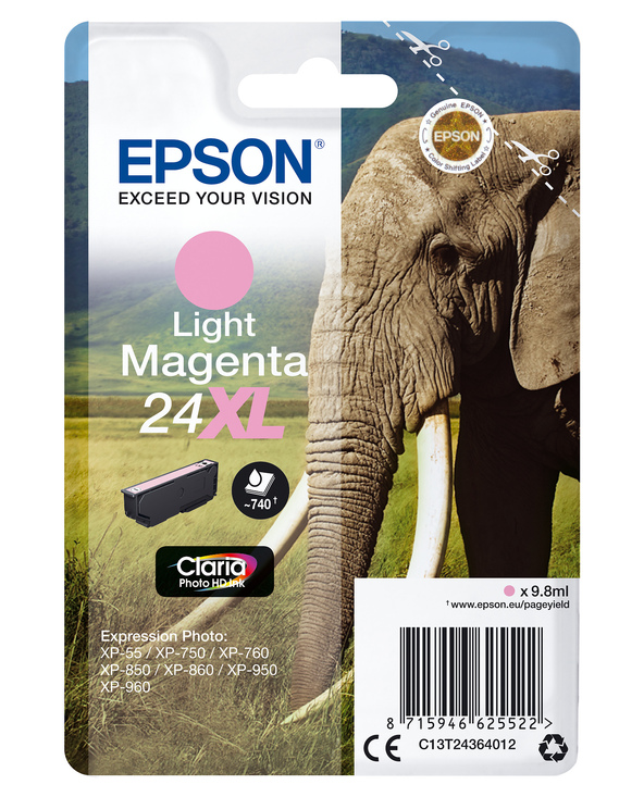 Epson Elephant Cartouche "Eléphant" - Encre Claria Photo HD Mc (XL) Epson Elephant Cartouche "Eléphant" - Encre Claria Photo HD Mc (XL)