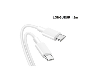 DLH CABLE USB-C VERS USB-C 1.8M 3.25A 65W max BLANC