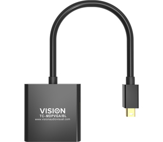 Vision TC-MDPVGA/BL câble vidéo et adaptateur Mini DisplayPort VGA (D-Sub) Noir