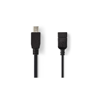 Nedis CCGP60315BK02 câble USB 0,2 m USB 2.0 USB A Noir