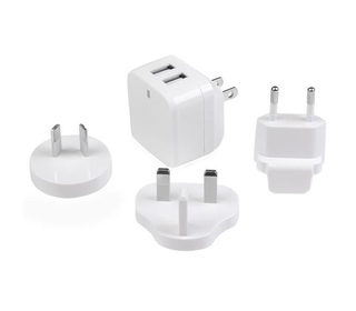 StarTech.com Chargeur mural USB à 2 ports - Haute puissance 17W / 3,4A - Chargeur de voyage international - Blanc