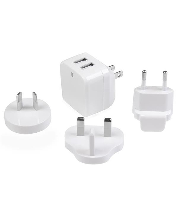 StarTech.com Chargeur mural USB à 2 ports - Haute puissance 17W / 3,4A - Chargeur de voyage international - Blanc