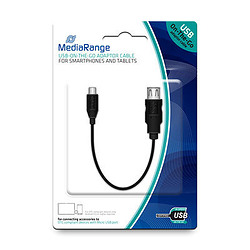 MediaRange MRCS168 câble USB 0,2 m USB 2.0 Micro-USB B USB A Noir