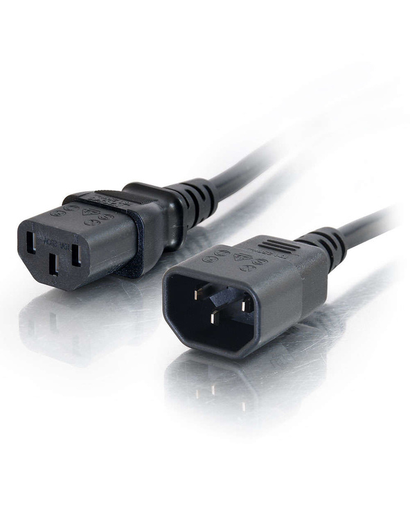 C2G Cordon d'extension d'alimentation pour ordinateur AWG 18 (IEC320C13 à IEC320C14) de 2 M