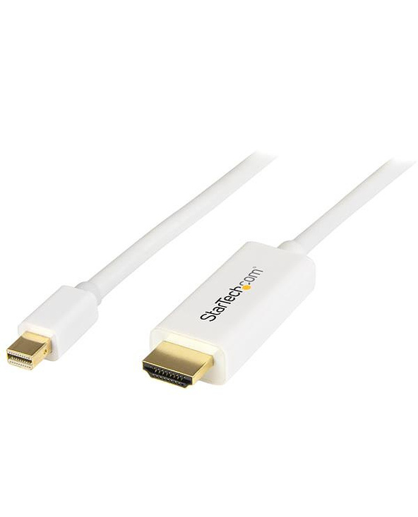 StarTech.com Câble adaptateur Mini DisplayPort vers HDMI de 2 m - M/M - 4K - Blanc