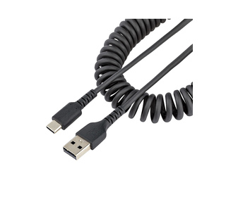 StarTech.com Câble USB vers USB-C de 50cm - Cordon USB USB-C Enroulé à Usage Intensif - Câble USB-A vers USB-C en Fibre Aramide 