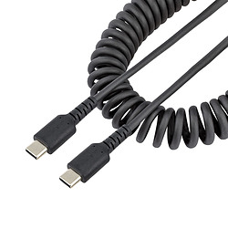 StarTech.com Câble de Charge USB-C de 50cm - Adaptateur USB-C vers USB-C Enroulé à Usage Intesif - Câble Thunderbolt 3 en Fibre 