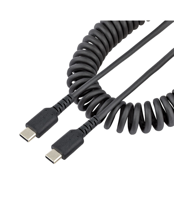 StarTech.com Câble de Charge USB-C de 50cm - Adaptateur USB-C vers USB-C Enroulé à Usage Intesif - Câble Thunderbolt 3 en Fibre 
