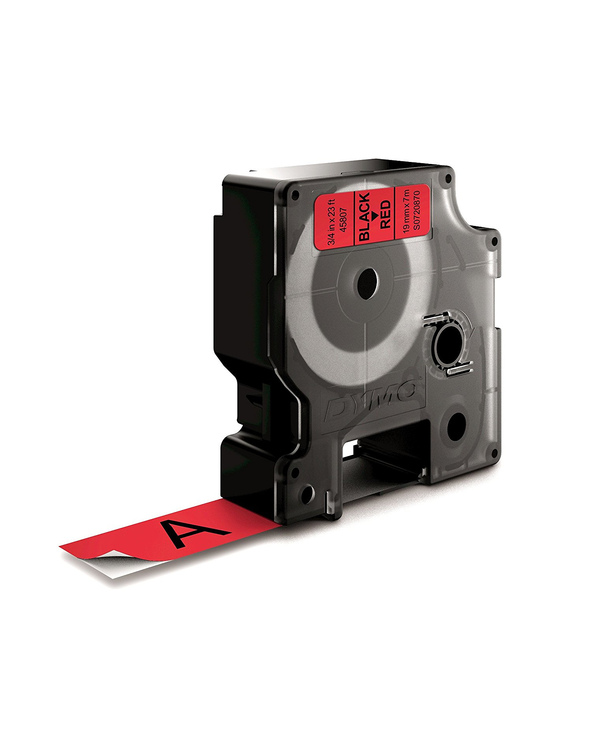 DYMO D1 - Standard Étiquettes - Noir sur rouge - 19mm x 7m