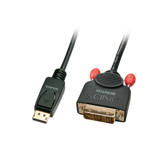 Lindy 41489 câble vidéo et adaptateur 0,5 m DisplayPort DVI-D Noir