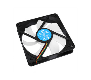 Cooltek Silent Fan 120 PWM Boitier PC Ventilateur 12 cm Noir, Blanc