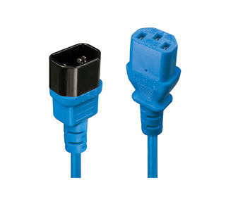 Lindy 30471 câble électrique Noir, Bleu 1 m Coupleur C14 Coupleur C13