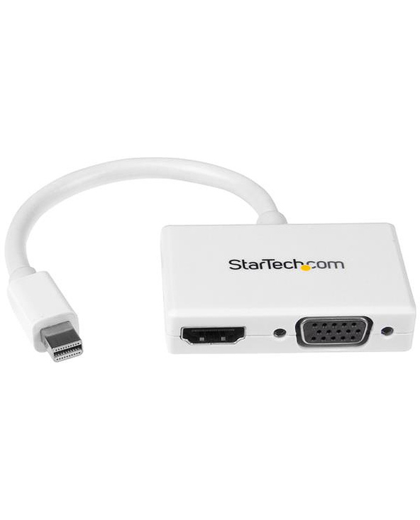 StarTech.com Adaptateur audio / vidéo de voyage - Convertisseur 2-en-1 Mini DisplayPort vers HDMI ou VGA - Blanc