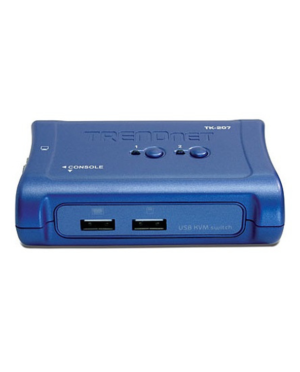 Trendnet TK-207K commutateur écran, clavier et souris Bleu