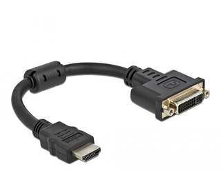 DeLOCK 65206 câble vidéo et adaptateur 0,2 m HDMI Type A (Standard) DVI-D Noir