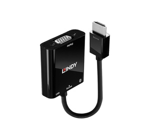 Lindy 38285 câble vidéo et adaptateur 0,1 m HDMI Type A (Standard) VGA (D-Sub) Noir