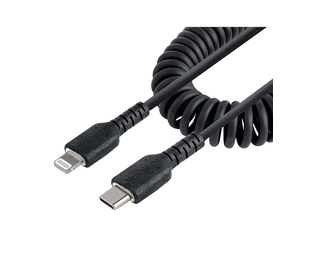 StarTech.com Câble USB-C vers Lightning de 50cm - Adaptateur USB C vers Lightning Noir Certifié Mfi, Gaine Durable en TPE - Câbl