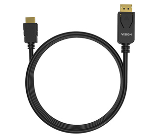 Vision TC 2MDPHDMI/BL câble vidéo et adaptateur 2 m DisplayPort HDMI Type A (Standard) Noir