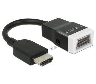 DeLOCK 65587 câble vidéo et adaptateur HDMI Type A (Standard) VGA (D-Sub) + 3,5 mm Noir, Blanc