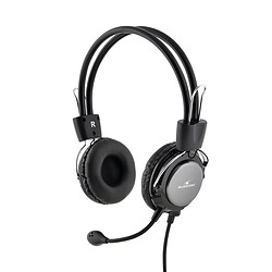 Bluestork MC-201 écouteur/casque Avec fil Arceau Bureau/Centre d'appels Noir, Argent