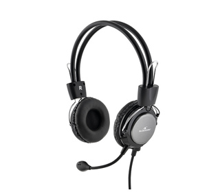 Bluestork MC-201 écouteur/casque Avec fil Arceau Bureau/Centre d'appels Noir, Argent