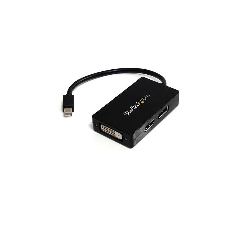 StarTech.com Adaptateur de voyage Mini DisplayPort vers DVI / DisplayPort / HDMI - Convertisseur vidéo 3-en-1