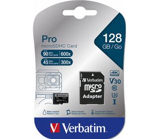 Verbatim Pro 128 Go MicroSDXC UHS-I Classe 10