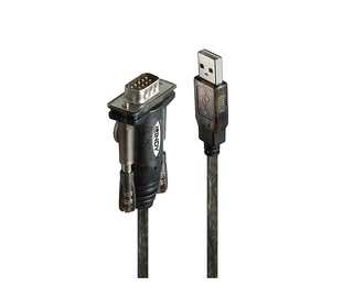 Lindy 42855 câble Série Gris, Transparent 1,5 m USB Type-A DB-9