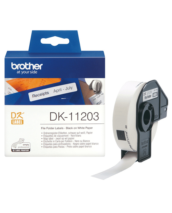 Brother DK-11203 Rouleau d'étiquettes - original – Noir sur blanc, 17 x 87 mm