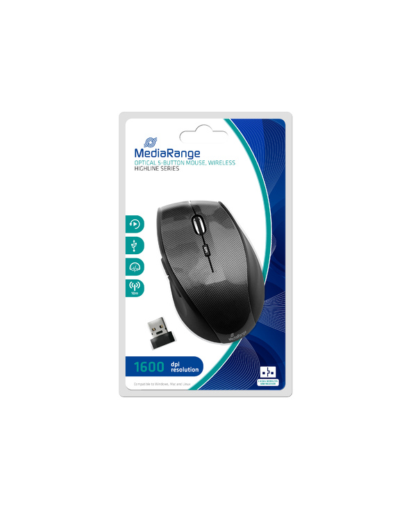 MediaRange MROS207 souris Droitier RF sans fil Optique 1600 DPI
