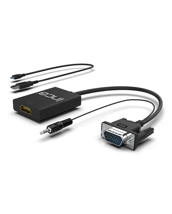 Inca IVTH-02 câble vidéo et adaptateur 0,2 m HDMI Type A (Standard) VGA (D-Sub) Blanc